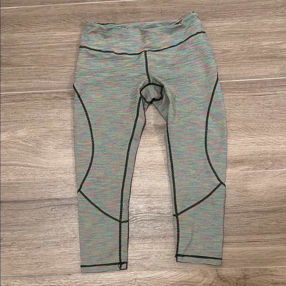 Zella Women’s Leggings Multicolor Stripe Cropped Size Small